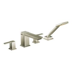 Moen® 90 Degree Brushed Nickel Two-Handle High Arc Roman Tub Faucet