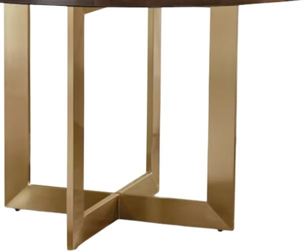 Bassett® Furniture Customizable BenchMade Astor 48" Round Dining Table with Champagne Brass Base-1