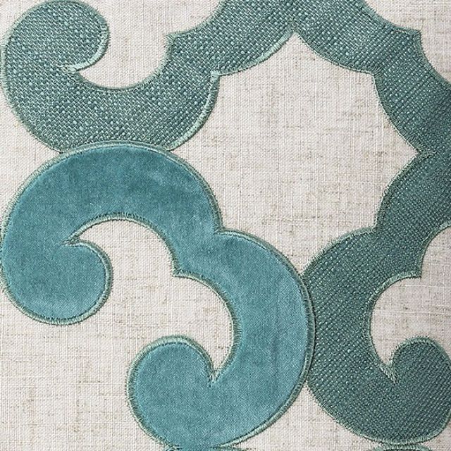 Furniture of America® Lily Beige/Teal Throw Pillow-1