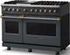 Viking® 5 Series 48" Cast Black Pro Style Dual Fuel (NG) Range with Brushed Brass Trim-3