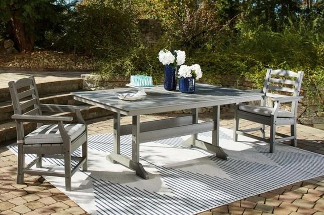 Signature Design by Ashley® Visola Gray Wooden Outdoor Dining Table-5