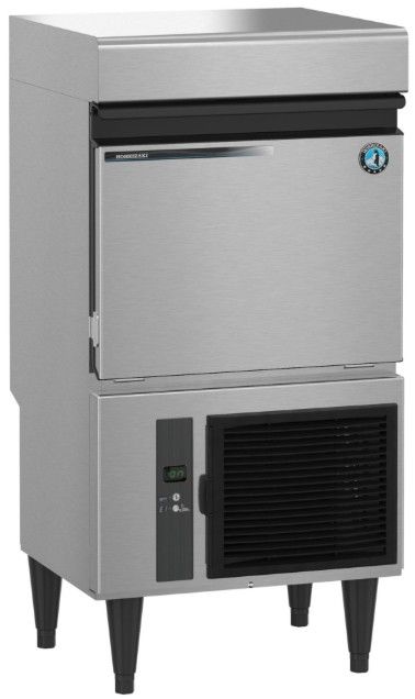 Hoshizaki Square Cuber 19.75" 50 lb. Stainless Steel Air-Cooled Icemaker with Built in Storage Bin-0
