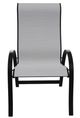 Telescope Casual Aruba Abalone/Black Aluminum/Fabric Outdoor Sling Supreme Stacking Arm Chair-1