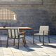 Armen Living Nofi 2-Piece Charcoal/Taupe Aluminum/Fabric Outdoor Dining Arm Chair Set-1