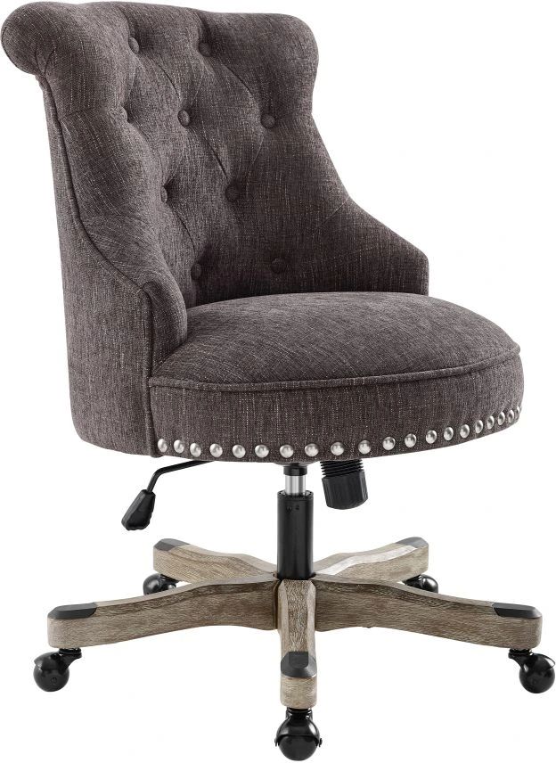 Linon Sinclair Charcoal Office Chair-0