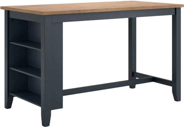 Signature Design by Ashley® Gesthaven Natural Rectangular Counter Height Dining Table with Blue Base-0