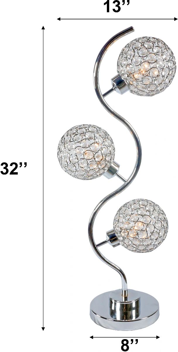 Crown Mark Crystal Chrome Globe Table Lamp-2