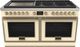 Fulgor Milano® Evoque 400 Series 60" Glossy Ivory Pro Style Dual Fuel Hybrid Range with Brushed Brass Trim -0