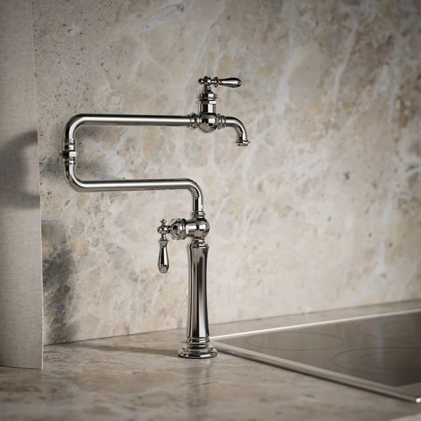 KOHLER® Artifacts® Polished Chrome Deck-Mount Pot Filler-1