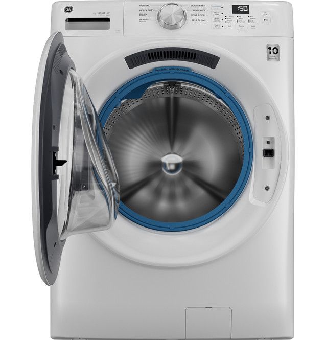 GE® SmartHQ™ 4.6 Cu. Ft. White Front Load Washer with OdorBlock™-3