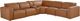 Bassett® Furniture Club Level Airy 6-Piece Antelope Leather Power Reclining Sectional-0