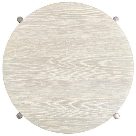 Magnussen Home® Jennings Edgecomb Gray End Table with Weathered Antique Nickel Base-3