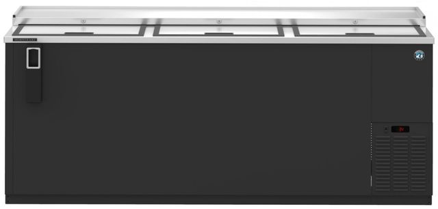 Hoshizaki Back Bar 80" 24.7 Cu. Ft. Black Vinyl Three Section Bottle Cooler with Slide Top Doors-0