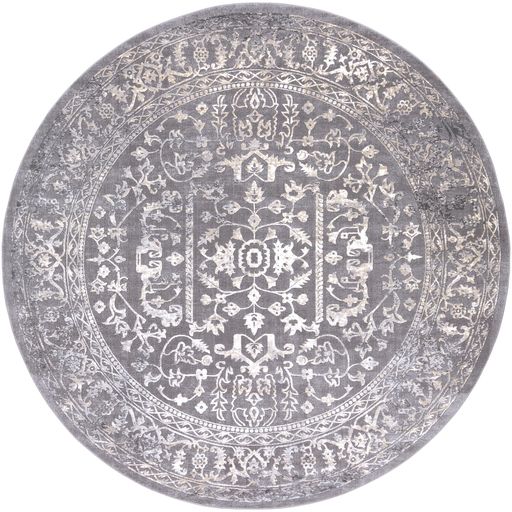 Surya Tibetan Charcoal 5' Round Rug-0