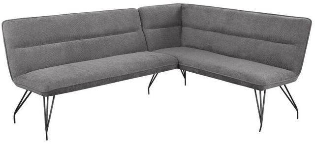 Coaster® Dodson Gray Fabric Upholstered L-Shaped Nook Dining Bench-0