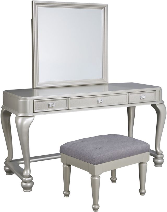 Signature Design by Ashley® Coralayne Silver Upholstered Stool-2