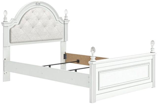 Signature Design by Ashley® Kozlani Matte White Full Upholstered Panel Bed-4
