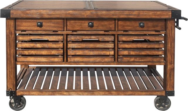 ACME Furniture Kaif Distressed Chestnut Kitchen Cart-0