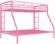 dhp furniture® Dusty Pink Twin/Full Bunk Bed-1