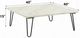 ACME Furniture Telestis White Marble Top Coffee Table with Black Legs-2