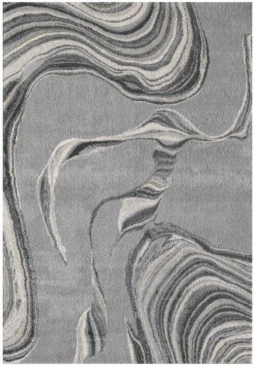 KAS Rugs Hue Grey Marbled Stone 5'x8' Area Rug-0