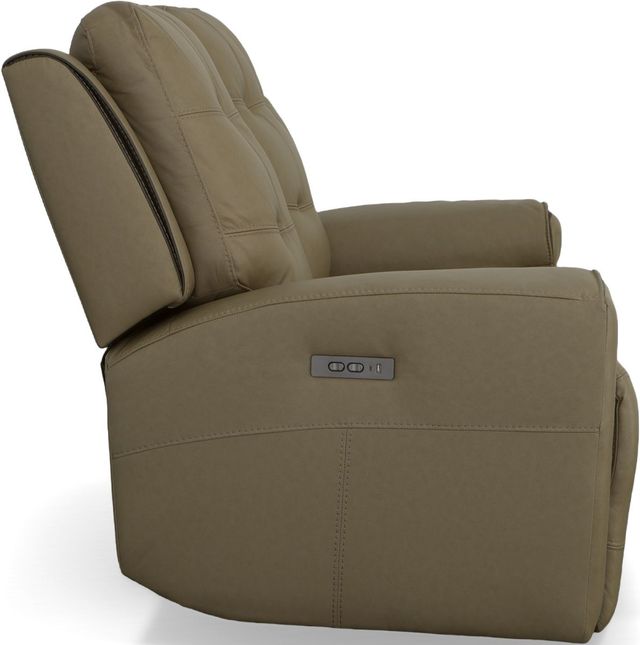 Flexsteel® Iris Khaki Power Reclining Loveseat with Power Headrests-3