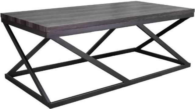 Bernards Highlights 3-Piece Gray Occasional Table with Black Base Set-1