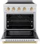 ZLINE Autograph Edition Paramount 30" Stainless Steel Pro Style Induction Range with White Matte Door & Polished Gold Accents-1