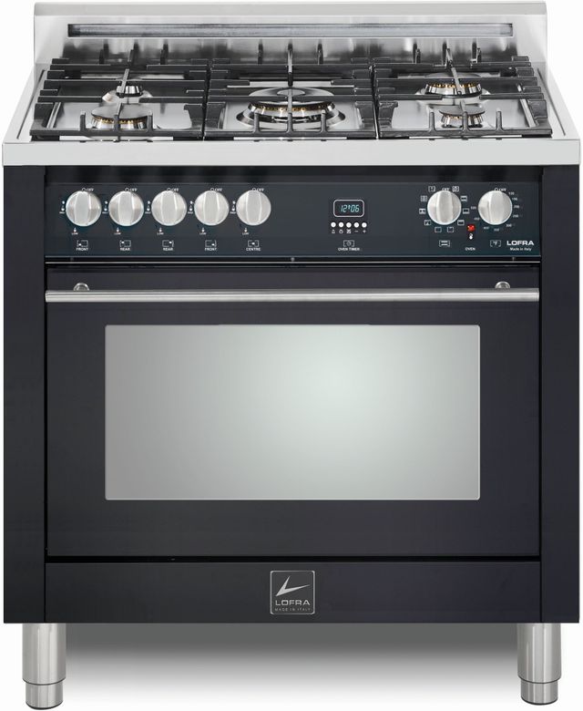 LOFRA® Maestro 36" Matte Black Pro Style Dual Fuel Range-0