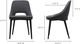Moe's Home Collection Tizz Dark Grey Dining Side Chair-4
