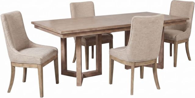 Liberty Furniture Proximity Place 5-Piece Barley/Barley Buff Optional Double Pedestal Dining Set-0