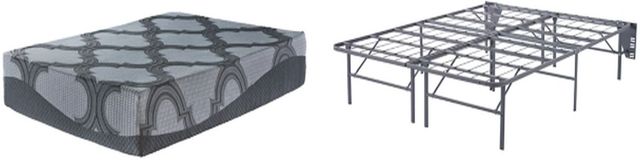 Sierra Sleep® by Ashley® Hybrid Gray Queen Mattress Set-0