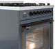 Ilve® Nostalgie II Noblesse 30" Blue Gray Pro Style Dual Fuel Range with Burnished Trim-4