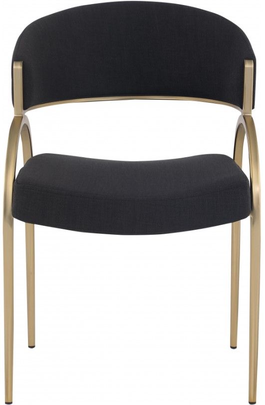 Meridian Furniture Privet Black/Brushed Brass Dining Chair-1