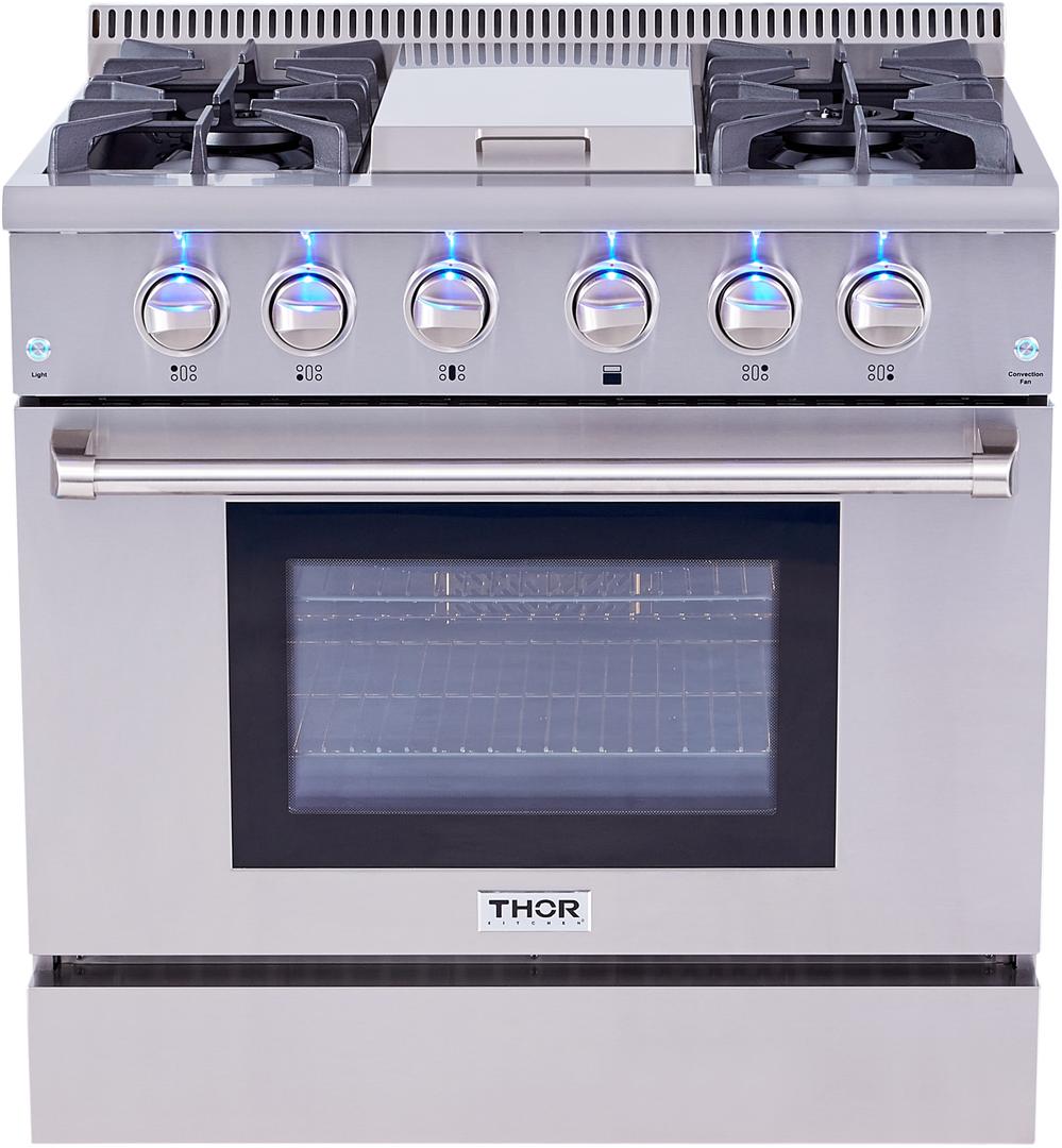Thor Kitchen 35.94 Stainless Steel Pro Style Gas Range SND Appliances Appliances and Mattresses in Bemidji and Grand Rapids MN