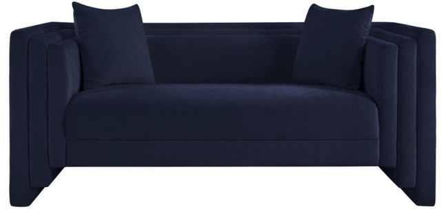Meridian Furniture Everett Navy Chenille Fabric Loveseat-1