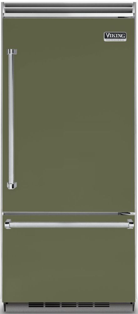 Viking® 5 Series 36 in. 20.4 Cu. Ft. Cypress Green Built In Bottom Freezer Refrigerator-0