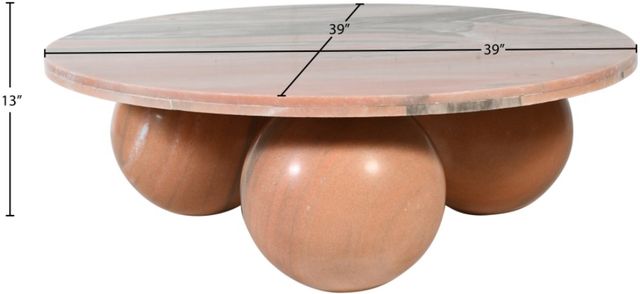 Meridian Furniture Spherical Pink Marble Coffee Table-3