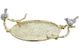 A & B Home Bright Gold Round Decorative Tray-0