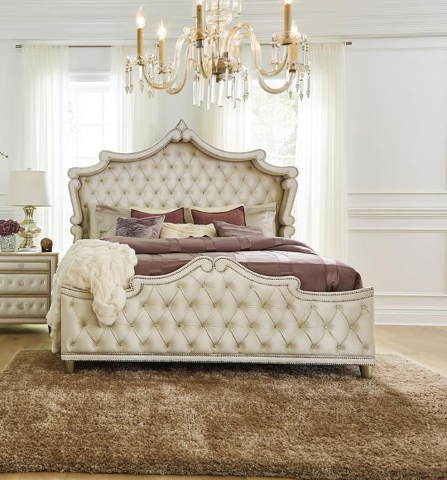 Coaster® Antonella Champagne Queen Panel Bed-1