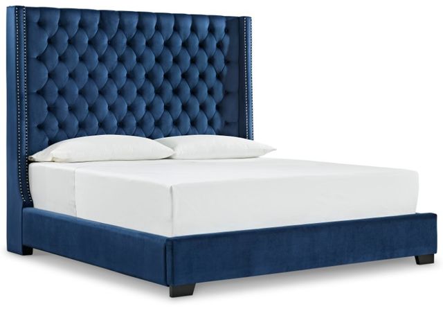 Signature Design by Ashley® Coralayne 4-Piece Gray King Upholstered Bed Set-1