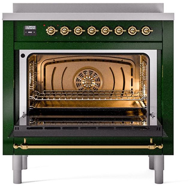 Ilve® Nostalgie II Series 36" Emerald Green Pro Style Induction Range-2