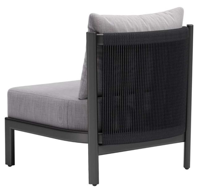Zuo® Modern Horizon Black/Gray Aluminum Fabric Outdoor Accent Chair-4