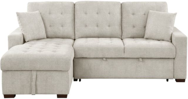 Homelegance® Waitsfield 2-Piece Beige Left-Arm Facing Pull-out Sleeper Sectional and Chaise with Hidden Storage-4