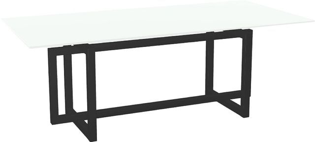 Amisco Customizable Ezra 84" Rectangular Dining Table with 0.5" White Glass Top-0