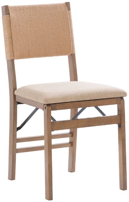 Linon Natural 2-Piece Natural 17" Folding Dining Chair Set-2