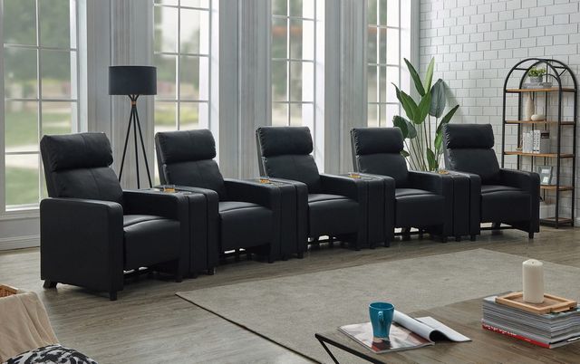 Coaster® Toohey 9-Piece Black Home Theater Seating Set-3