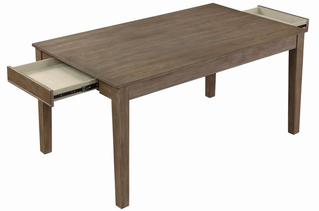 Mazin Furniture Armhurst Wire Brush Brown Dining Table-2