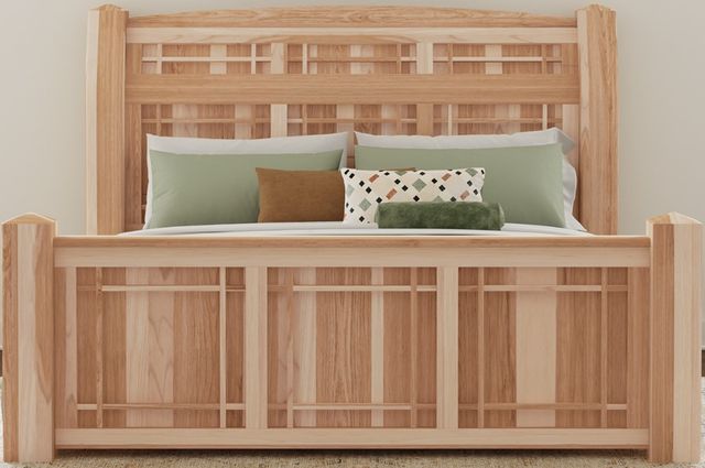 A-America® Amish Highlands Natural King Arch Panel Bed-1