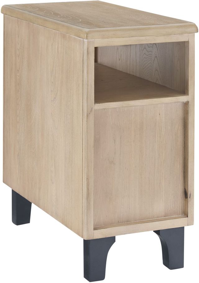 Signature Design by Ashley® Freslowe Light Brown 2 Drawers Chairside End Table with Black Legs -2